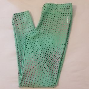 Reebok Girls Polka dot workout pants green XL (16)